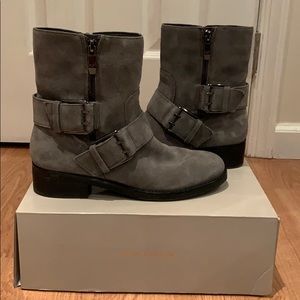 Marc Fisher Parole Suede Buck Boot - charcoal grey